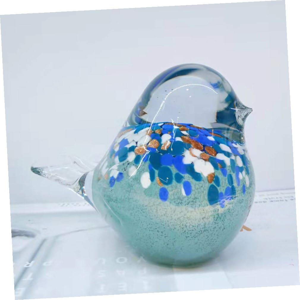 Glasvogel Dekoration als Kreative Schreibtischdekoration in Blau