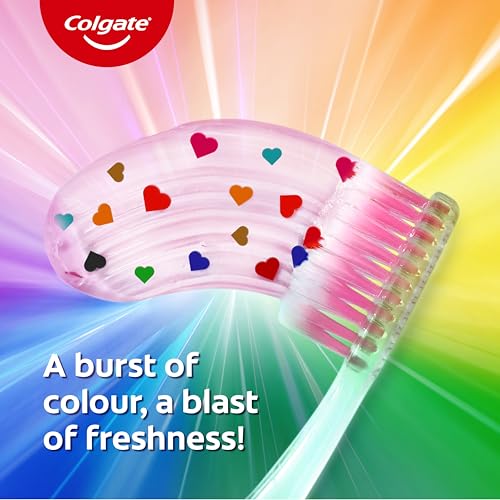 Image of Colgate MaxFresh Toothpaste, Rainbow Fresh paste Colgate Toothpaste with Cooling Crystals 10x Longer Lasting Cooling tooth paste (200g) (Pack of 2 x 100g)