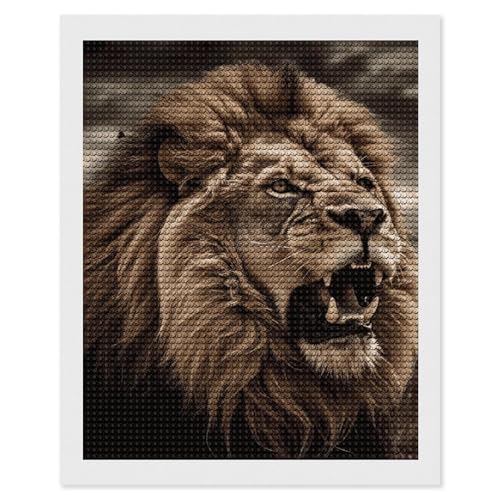 Peinture diamant 5D lion anti-stress, kit de loisir créatif déstressant adulte 40x50 cm