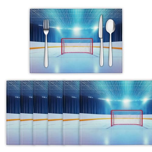 Juego de 2 manteles Individuales,Destacar Corte Red tamaño Grande Ideal para Servicio a la Mesa Antimanchas Resistente Calor,Azul,45x30cm