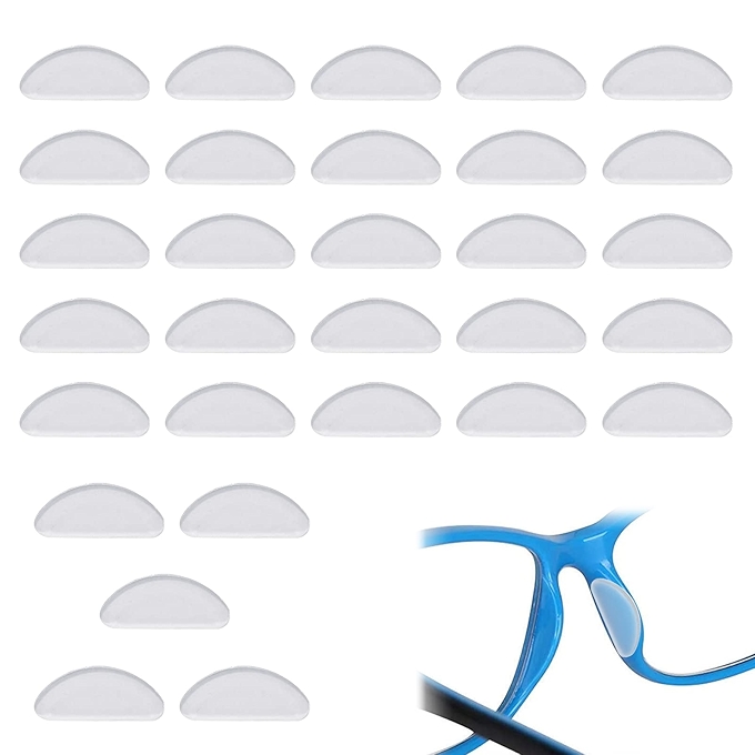 15对透明防滑眼镜鼻垫不粘胶硅胶微结构光面舒适垫