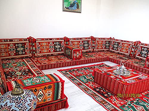 Arabic U Shaped Sofa Set, Arabic Floor Seating, Arabic Floor Sofa, Arabic Majlis Sofa, Arabic Couches, Oriental Seating Sofa #TOP5