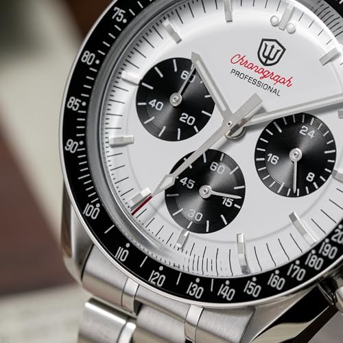 Image of watchdives WD1863 Men Chronograph Watch Japan VK63 Quartz Sports Watches 40mm Bubble Sapphire Crystal Wristwatch 100M Dive Watch