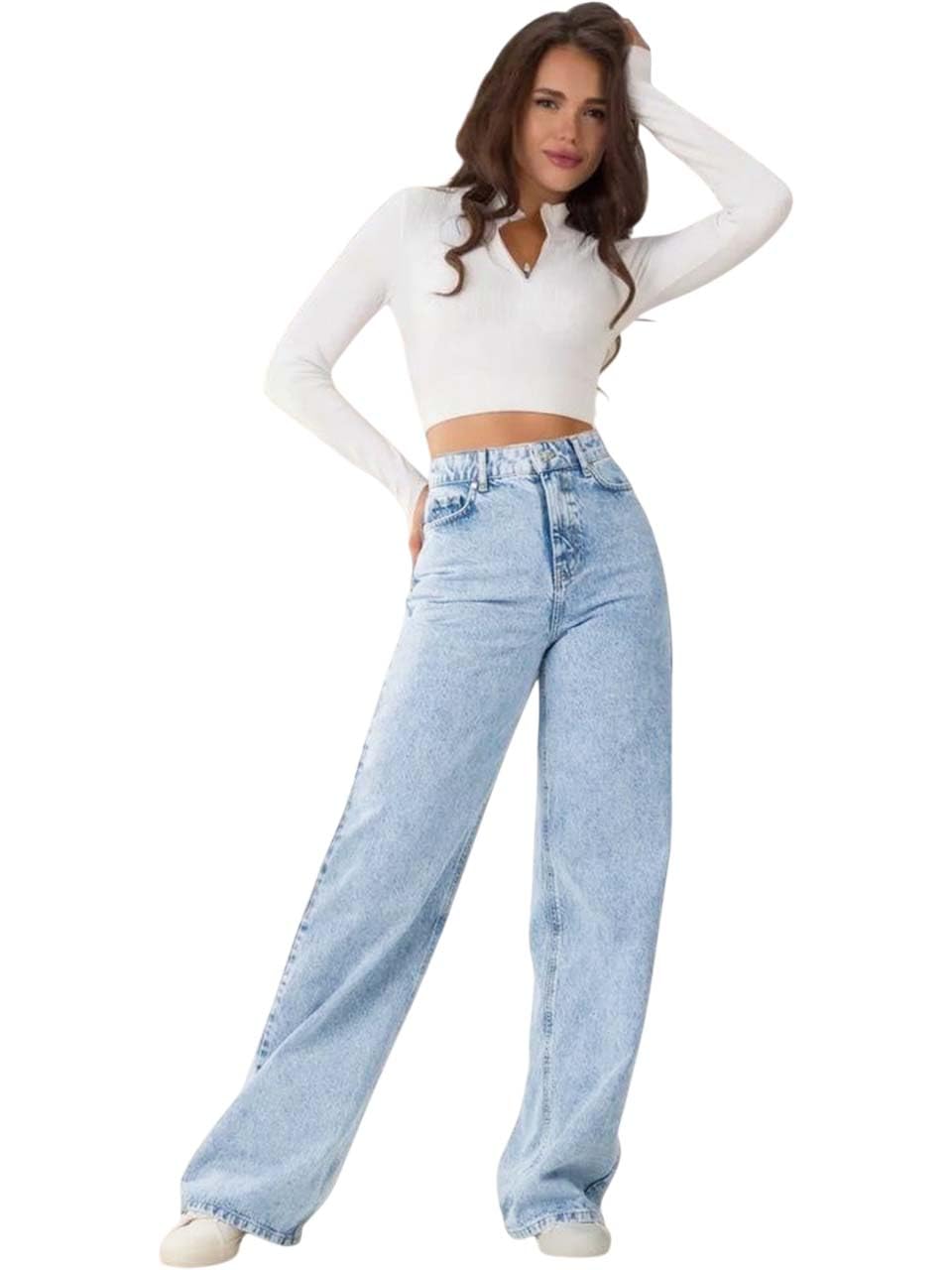 Women’s Straight Fit High Rise Denim Jeans Trendy Comfortable Stylish Fashion-image-8