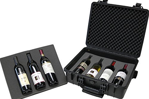 T.Z. Case 7'' Bottle Wine Wheeled Hard-Sided Transport Case in Black
