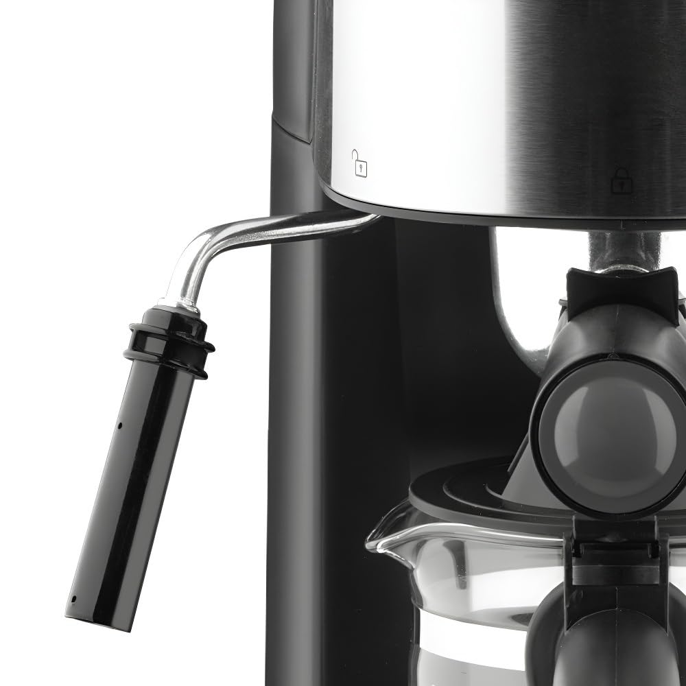 Máquina de café expreso italiana compacta for el hogar/la oficina, semiautomática con espumador de leche de vapor de alta presión