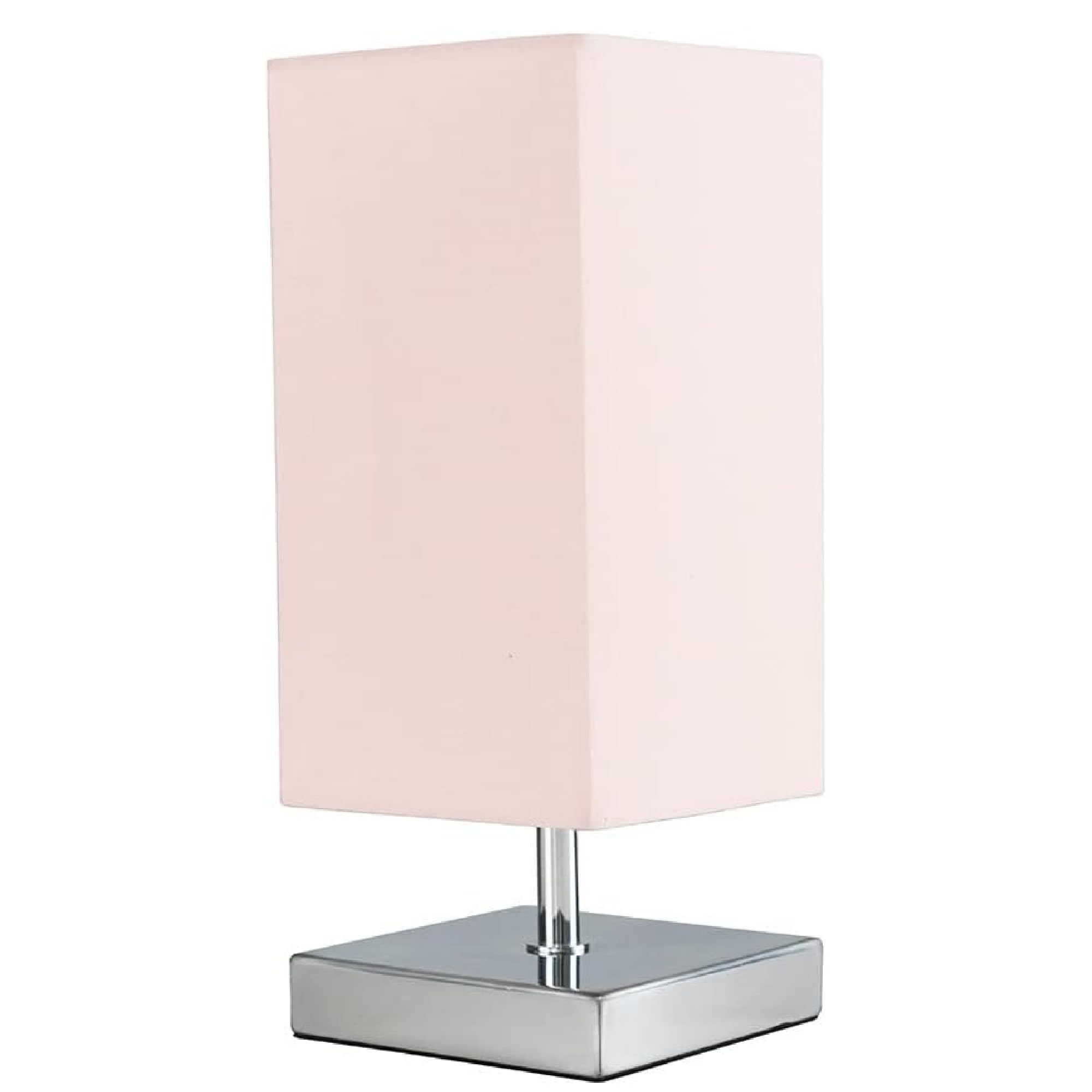 Minisun Pink | Modern Square Polished Chrome Touch Table Lamp With A Shade | Table Lamps, Home Décor & Improvement Essential