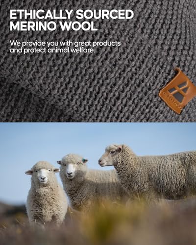 Image of DANISH ENDURANCE Merino Wool Beanie, Warm Winter Hat for Outdoors