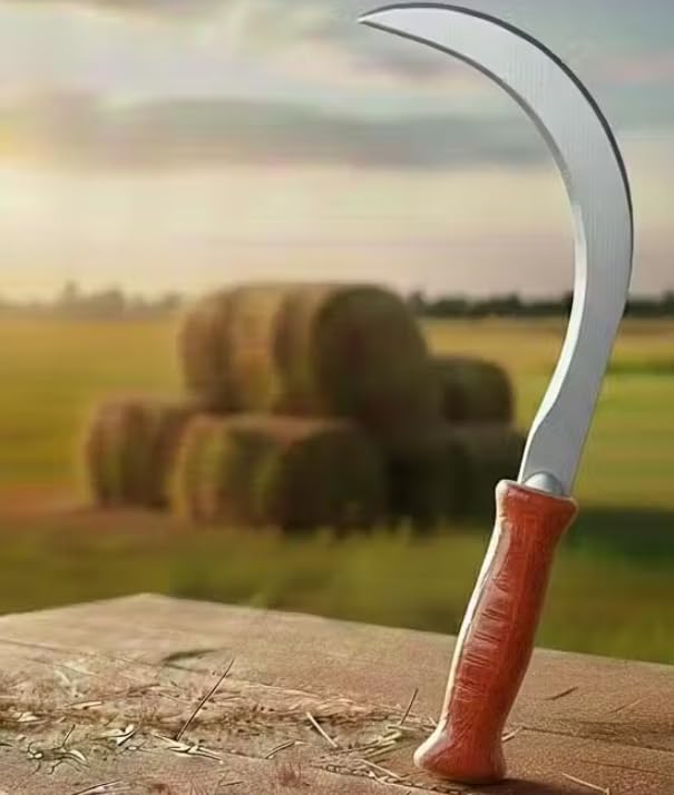 Steel Sickle with Plastic Handle Set of 1 | Curved Blade Hand Tool for Grass Cutting, Farming, Weeding & Garden Harvesting | Agricultural Cutter for Farmers & Gardening Use-image-42