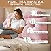 YOUR MOON Wedge Headboard Pillow Queen with 2 Pack Neck Roll Pillow, Triangular Wedge Backrest Pillows Headboard for Bed,Daybed,and Lounging, Large Bed Bolster Pillows,Pink