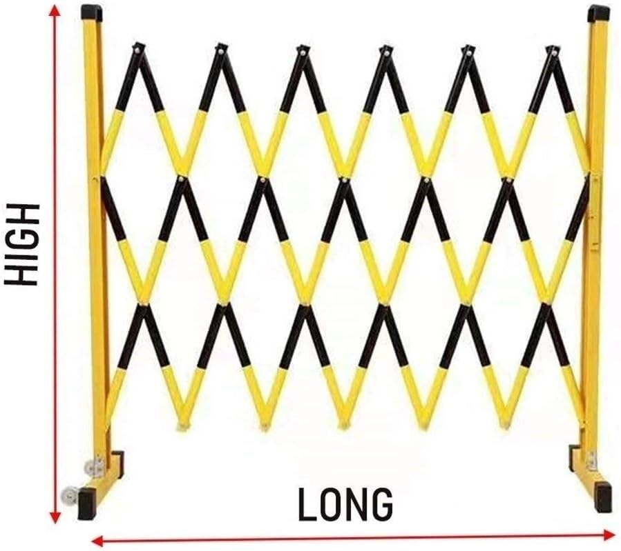 Clôture de sécurité routière rétractable jaune et noire pour chantier