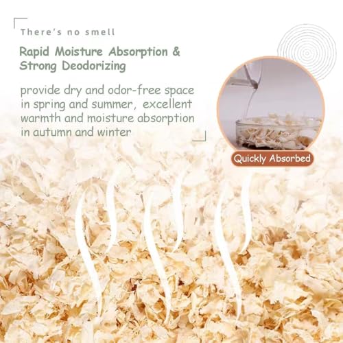 Image of MANON ROSA Wood Shavings for Bird Bedding - Natural Aspen Soft Low-Dust & Odor-Control Nesting Material for Parakeets Parrots Rabbits Cockatiel for Cages, Nest Boxes, Small Pet Litter