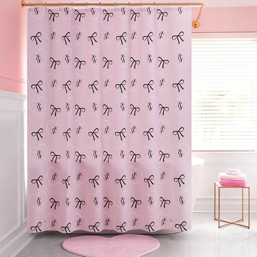 Juicy Couture 70x72 Waterproof PEVA Shower Curtain Sweet Pearl Hearts