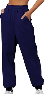 Generic Womens Sweatpants 2024 Fall High Waisted Baggy Jogger Pants Trendy Lounge Trousers with Pockets Comfy Yoga Clothes