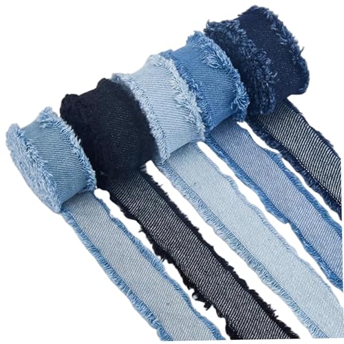 fabric ribbons denim