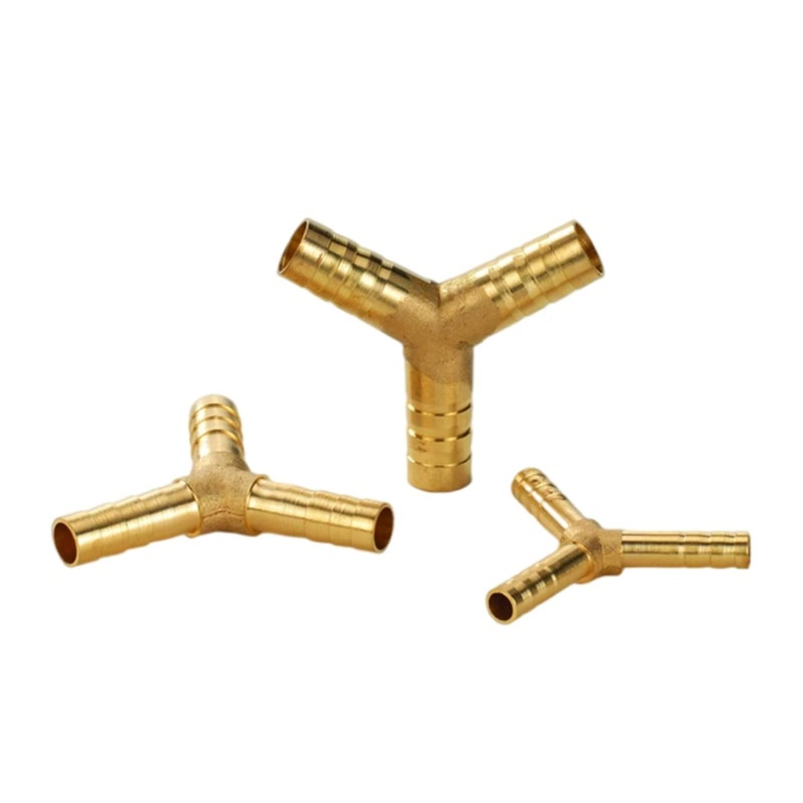 Gjghklhl One Color Coupling Connectors,3Pcs Brass Splicer Pipe Fitting Y Shape 3 Way Hose Barb 4Mm-16Mm Copper Barbed Connector Joint Coupler Adapter Pneumatic(Od 19Mm)