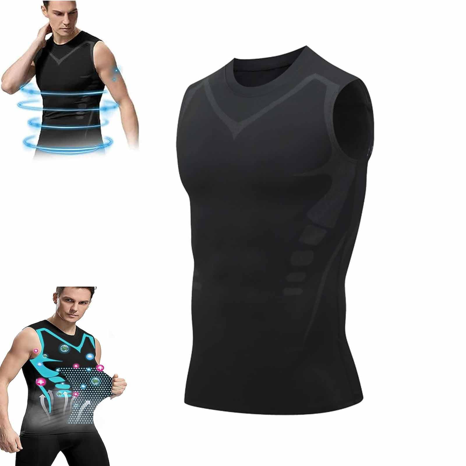 HESIEU2023 New Version Energxcel Ionic Shaping Vest - Mens Slimming Body Shaper, Sleeveless Breathable Slimming Undershirt, Fitness Quick-drying Vest, Men's Activewear Vests (A,L)