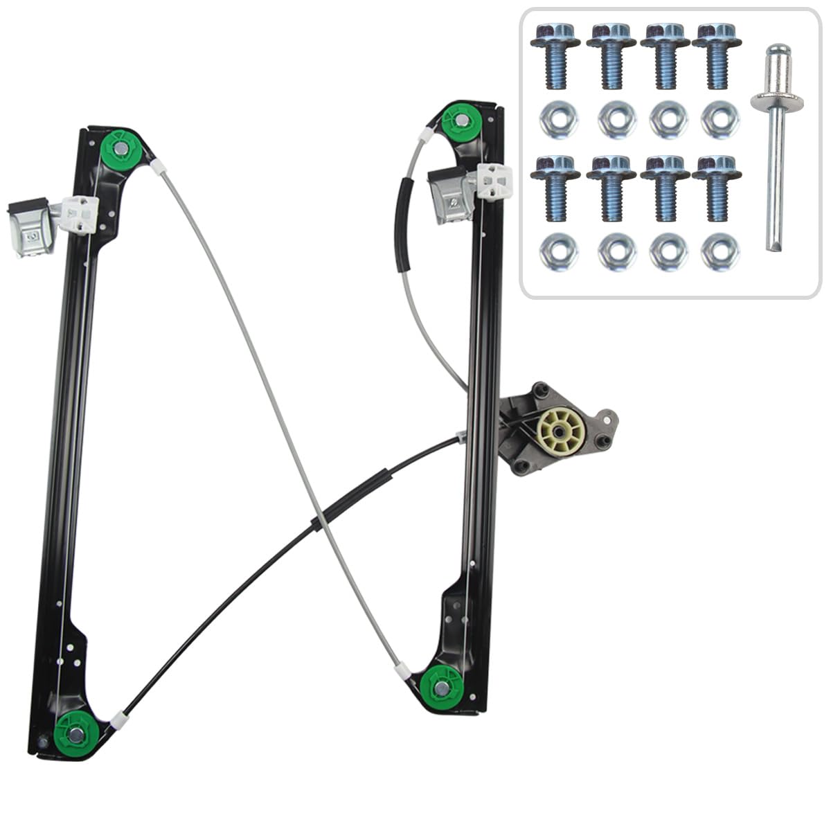 STARKIT PERFORMANCE Elevalunas compatible para Volkswagen T5 (2003-2015) DELANTERO IZQUIERDO (conductor) 7H0837753B, 7H0837753C
