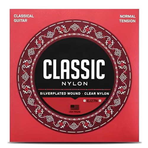 Cuerdas de nylon para guitarra clásica Student, EJ27N, tensión normal, juego de 6 cuerdas, paquete de 1