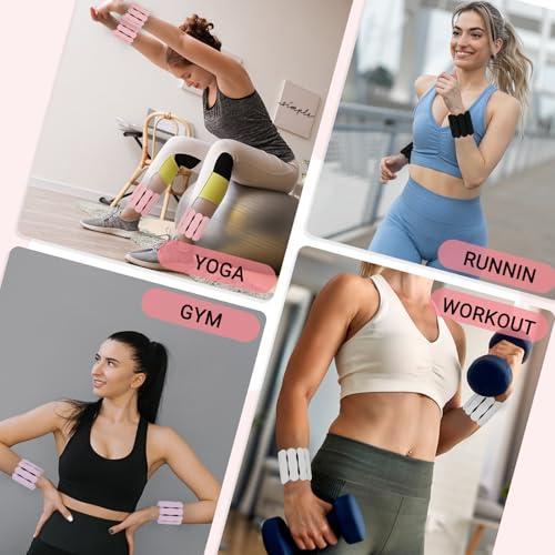 Image of Ankle & Wrist Weights for Women Men, Set of 2, 1 lb /2 lb Each | Adjustable Arm & Leg Weights, Soft Silicone Weighted Bracelet For Pilates Yoga Dance Walking Running Swimming Weight Loss