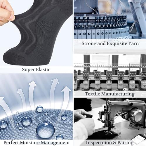 Image of +MD Bamboo Viscose Ankle Diabetic Socks for Men & Women, 6 Pairs, Soft Cushioned, Non-Binding Loose Top, Extra Wide