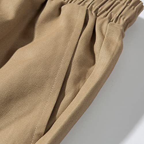 Mens Shorts Pack Mens Shorts Cargo Pockets Cotton Shorts Relaxed Fit Comfortable Travel Shorts Sport Fitness Running Shorts(37-Khaki,3X-Large) #TOP3