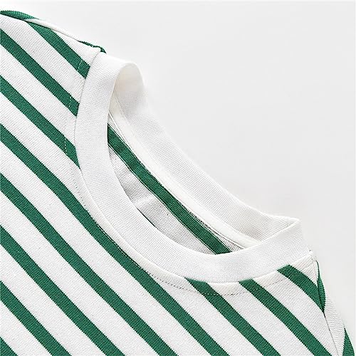 4t Kids Boys Girls Black White Stripe Sweatshirts Soft Long Sleeve Crewneck Coat Fall Winter Active Warm4