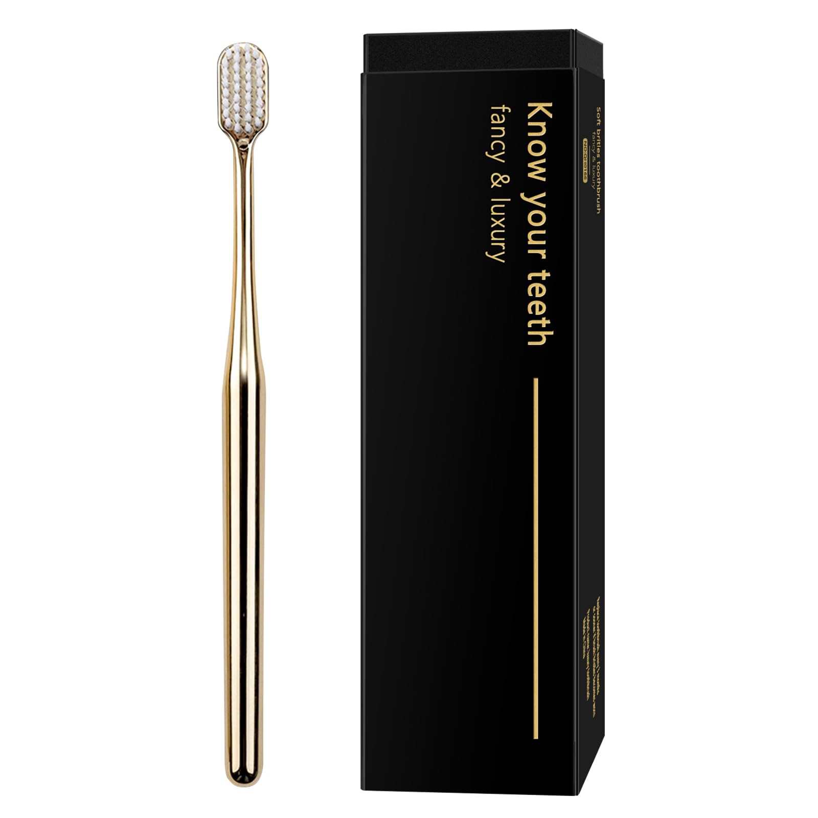 Z-VAPRESSGold Color Toothbrush Soft Bristles Fancy Toothbrush Home Hospitality Travel Toothbrushes Luxury Gold Color Manual Toothbrushes