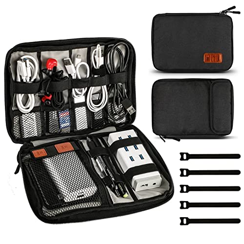 NIMUDU Sac d'Agencement de Câbles Câbles Bag Organisateur Portable Sac de Stockage Multifonctionnel Multifonctionnel Pochette for câbles USB Chargeur imperméable Noir Cover