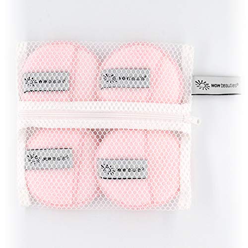 Preisvergleich Produktbild WowBeauties Flauschis Abschmink-Pads zur Hautpflege und Gesichtsreinigung, 4er Set inkl. Waschbeutel, waschbar, wiederverwendbar, nachhaltig (4er-Set Flauschis, rosa)