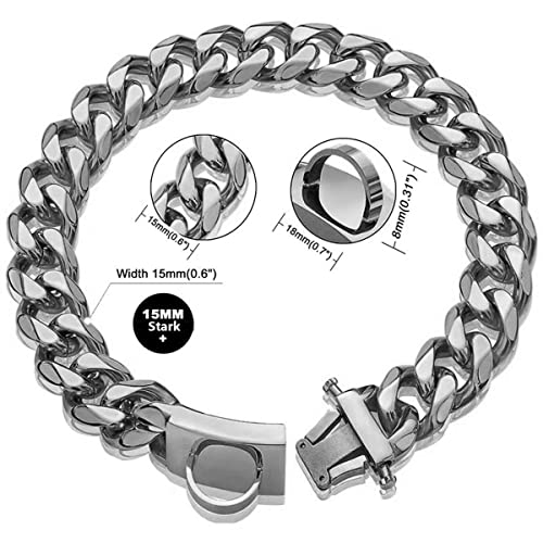 YOTHIWAD Dog Chain Collar Stainless Steel with Secure Snap Buckle,Cuban Link Chain - Image 3