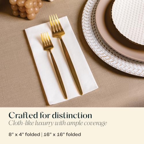 100-Pack Linen-Feel Napkins, 16"x16" White Dinner Napkins for Restaurant, Parties, Kitchen Or Events, Book-folded Guest Towel for Bathroom, Guestroom Or Vanity. - 5
