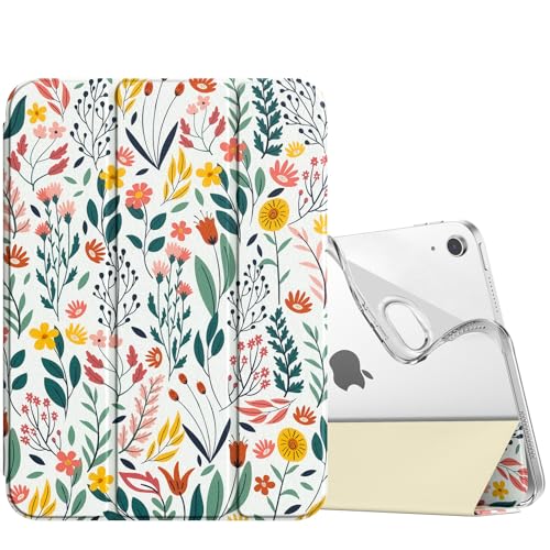 TiMOVO Cover per iPad A16 11 Generazione 11 Pollici 2025, iPad 10 Generazione 2022 10,9', Custodia Sottile protettiva Retro Traslucido in TPU, Funzione di Auto Sveglia/Sonno, Fiori