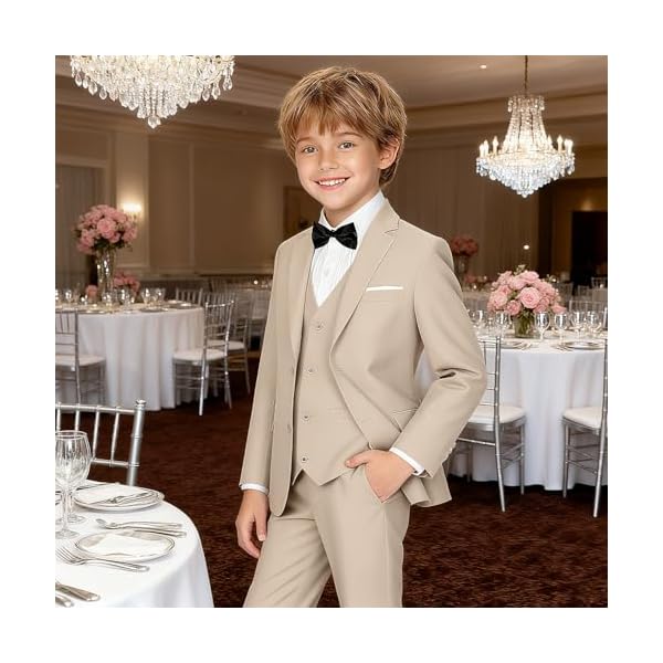 Boys Suit Kids 5 Piece Tuxedo Suit Set for Teen Boys Formal Dresswear - Image 4