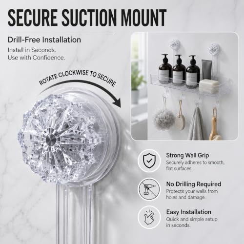 Image of UNTERI-PRO Acrylic Set of 1 Wall Mounted Bathroom Shelf Organizer| Shower Caddy with Hooks, Multipurpose Shower Storage Rack for Shampoo, Soap, Bottles, Towels & Bathroom Accessories
