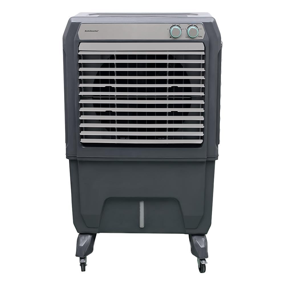 Kelvinator Commercial Air Cooler 125L-KCC125GLBH (Grey & White) | Heavy-Duty Double Metal Ball Bearing Motor | 3-Side Honeycomb Pads | Auto Swing | Castor Wheels-image-34