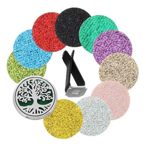 ERINGOGO Diffusore Deodorante per Auto Ricaricabile Clip per Bocchetta Aria Condizionata con 10 Ricariche in Cotone Profumatore per Oli Essenziali Accessorio Decorativo per Interni Auto Uomo e Donna