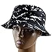 moonsix Unisex Bucket Hat Flat Top Outdoor Hats Fishing Hunting Cap(Black w White Dots)