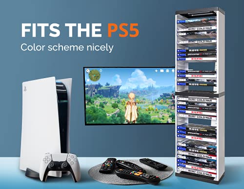 Image of Skywin PS5 Game Holder Game Storage Organizer - 36 CD Game Holder Disk Tower for PS5 - Game Box Storage Tower
