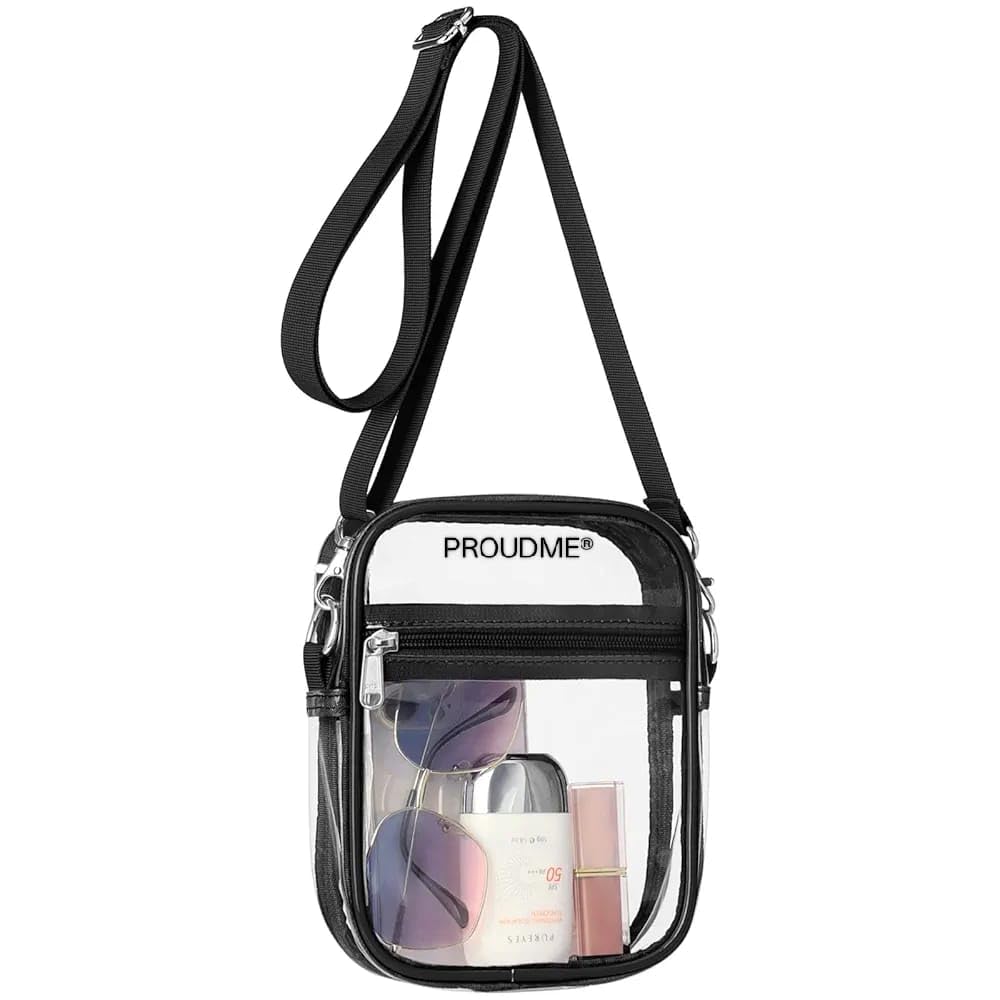 Transparent Purse Bags for Women – Clear Crossbody Purse Bag with 3 Pockets & Adjustable Strap, Stadium Approved Waterproof PVC Shoulder Bag, Multipurpose Makeup Bag for Concerts, Sports & Daily Use-image-36
