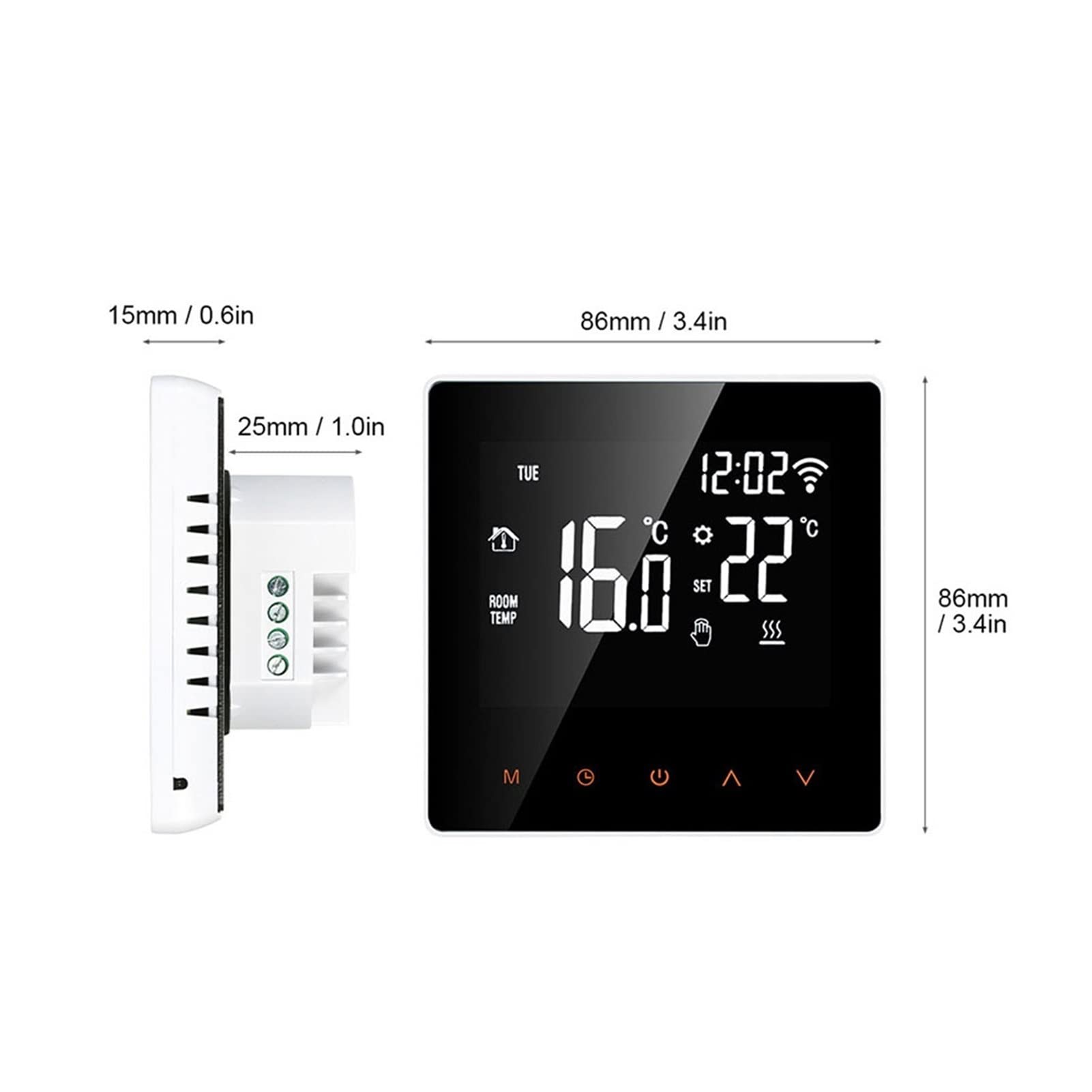 Cyfrowy higrometr termometr wewnętrzny Tuya WiFi Smart Thermostat, Elektryczna Ogrzewanie podłogowe Ogrzewanie Wody/Gaz Pilot Pilot Z wyświetlaczem LCD(3A Water Heating)