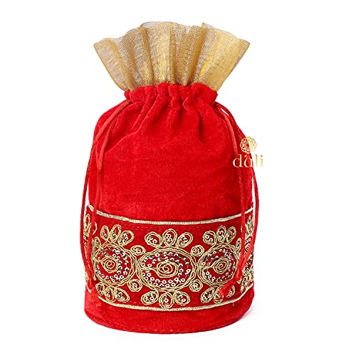 Meher Collection Womens velvet Traditional Potli with Round base Potli with Zari border Fancy potli Diwali potli Karwachauth Handbag for women Return gift Wedding gift (Pack of 1, Red) (B08KHC992K) Amazon Price History, Amazon Price Tracker