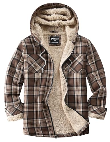 Womens Sherpa Lined Jacket Fleece Zip Up Jacket Flannel Plaid shirt jacket Full Zip Hoodies for Women
