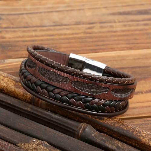 Image of Contemporary Casual Braided Leather Bracelet For Men /Boy's