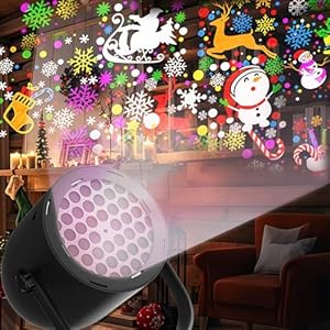 Projektor Weihnachten Aussen LED Projektionslampe für Weihnachtsdeko Weihnachtsmann Schneeflocken Weihnachtsbeleuchtung Outdoor Indoor Garten Fenster Wand Hof Party Dekorationen [Energieklasse A+++]