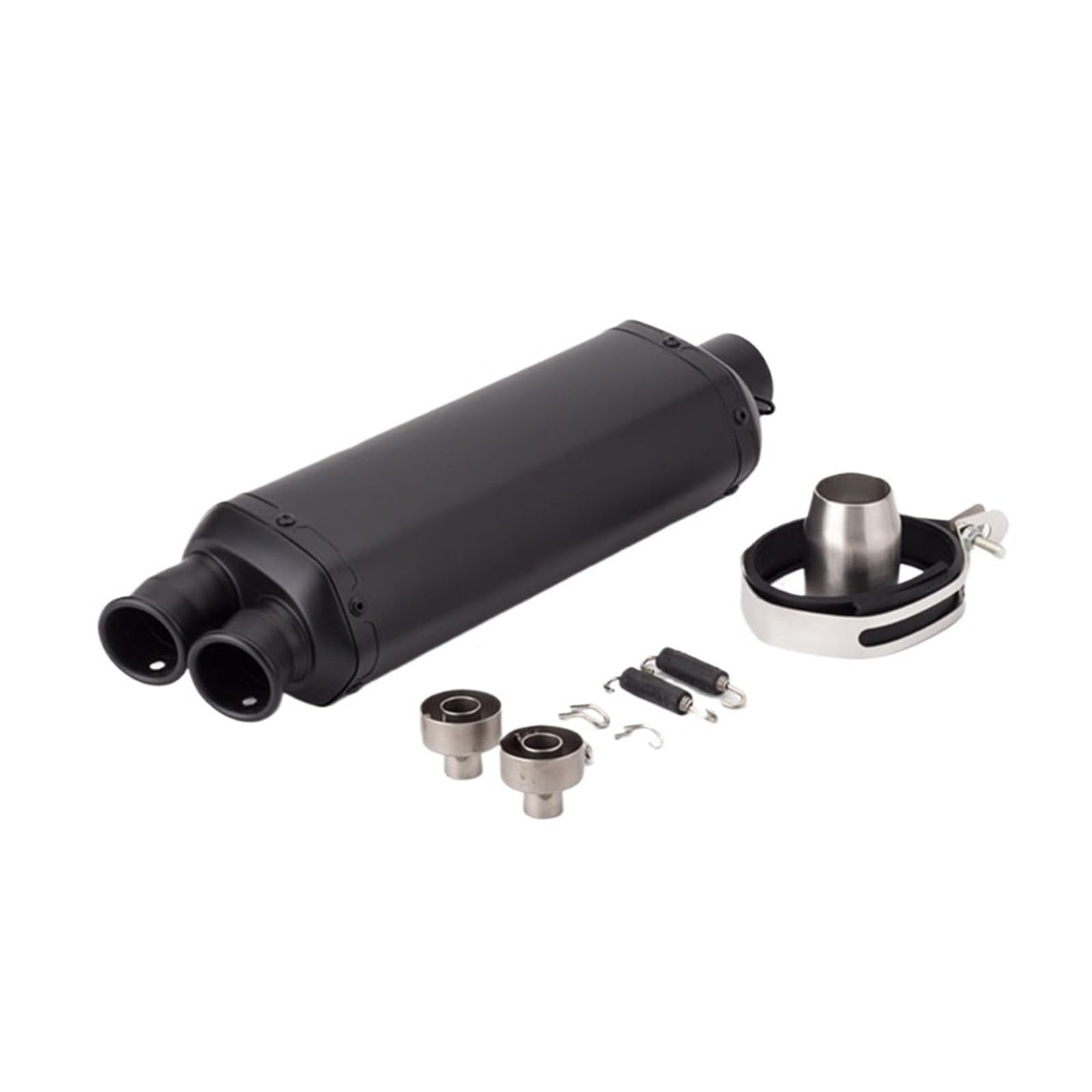 Accesorio Tubo de Escape Silenciador De Escape Universal Para Motocicleta 51mm, Lado Derecho Doble Con Ajuste Láser Para G310R R1200GS Z1000 Z900 Z400 Cb190 Accesorio Tubo de Escape(B)
