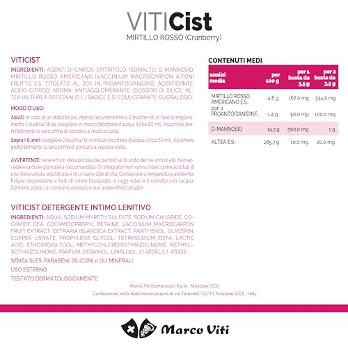 VitiCist Mirtillo Senza Fruttosio 14 Bustine + Detergente Intimo 250ml - 5