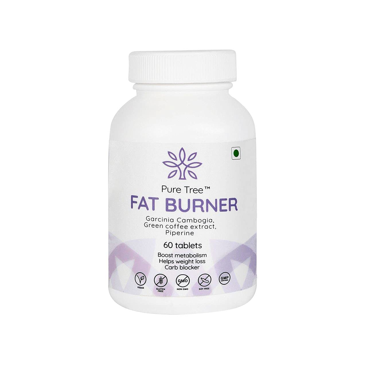 Pure Tree Fat Burner Garcinia Cambogia with Green Coffee Extract and Piperine 500 mg 60 Tablets