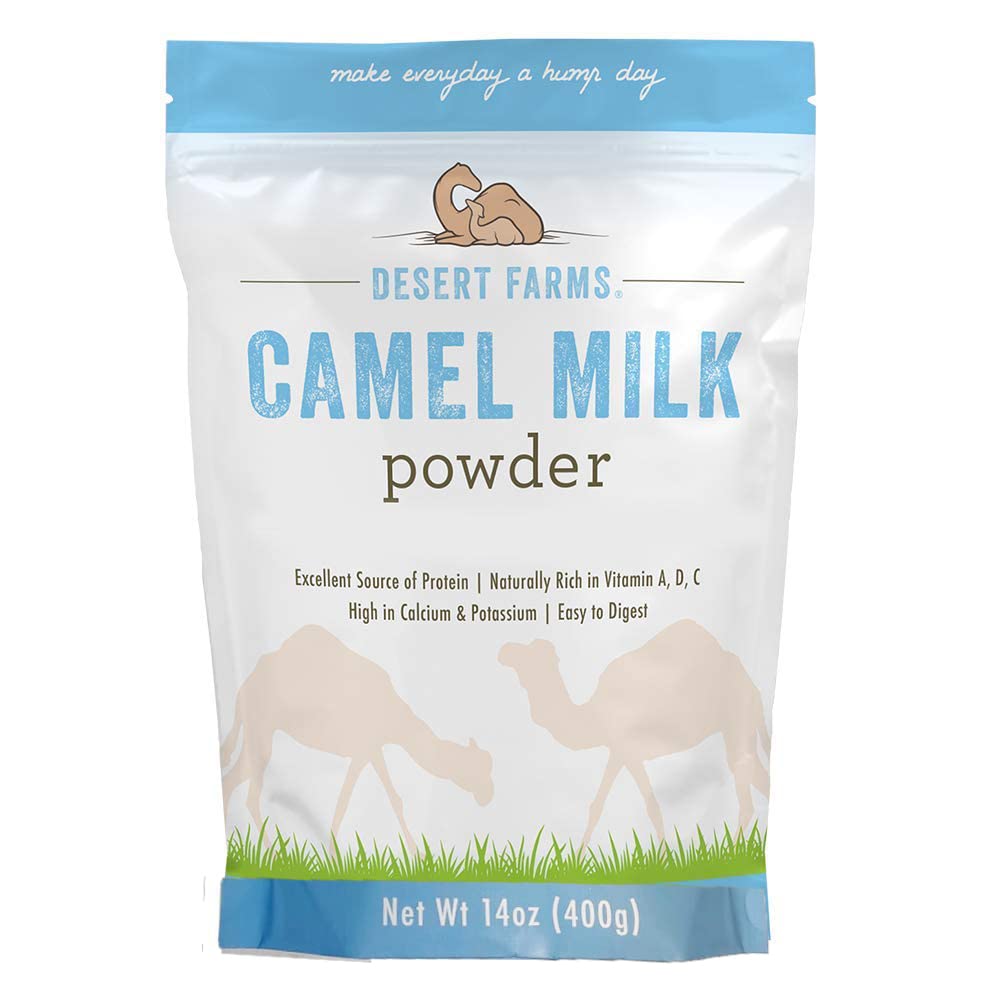Desert Farms Organic Whole Camel Milk Powder Certified PALEO and KETO Allergen Free Non-GMO Easy to Mix Powder Milk - Excellent Replacement For Goat and Soy Milk - Packaged In The USA (400 Grams)