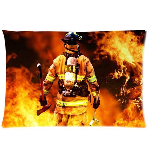 Custom I AM FIREFIGHTER Pillowcase Standard Size 30x20 inches (Two Sides) Zippered Pillow Case Cover